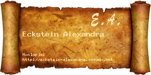 Eckstein Alexandra névjegykártya